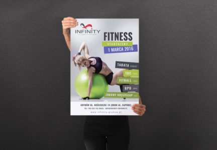Plakat dla klubu fitness Infinity
